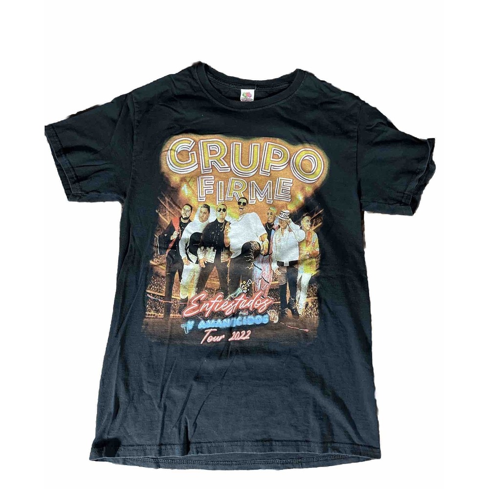 A1184 GRUPO FIRME TOUR T-shirt Banda Mexican Band Rap Tee Size Small